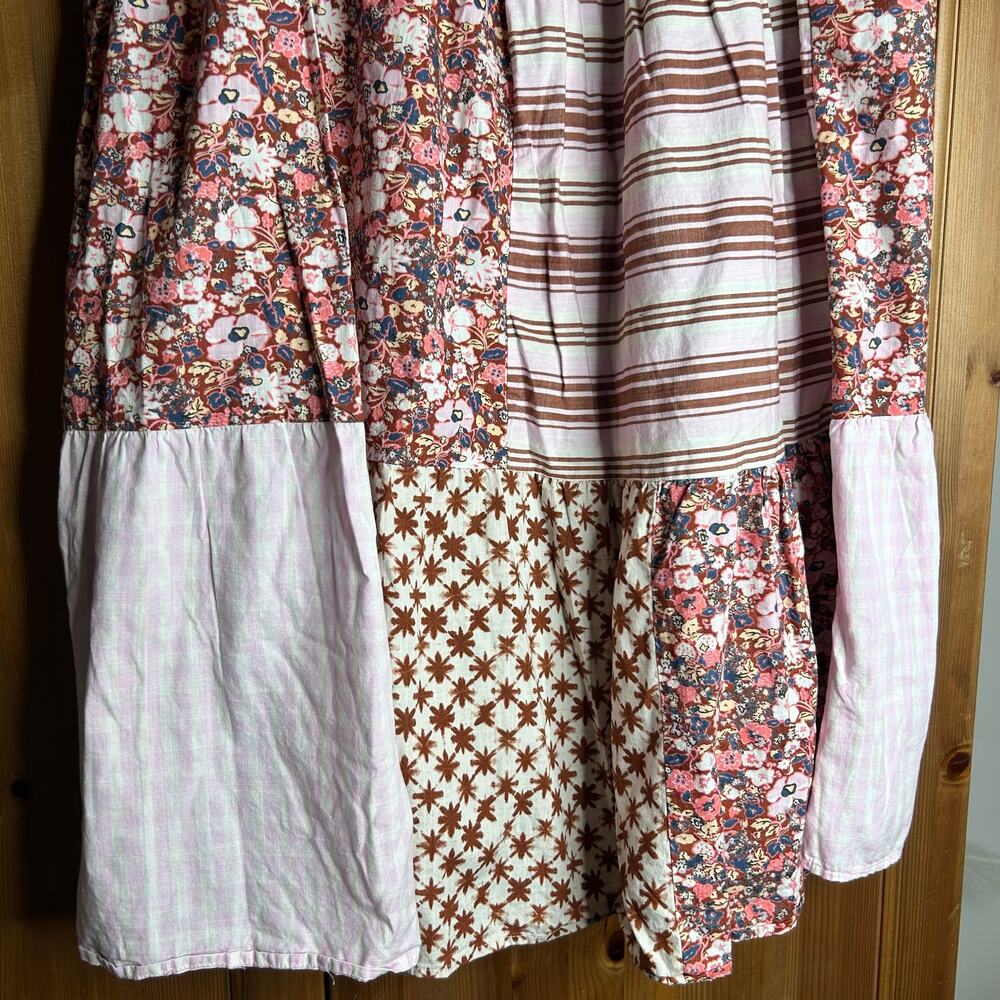 Universal Thread Boho Patchwork Gingham Floral Midi Skirt Women’s 2X Cottagecore - Picture 4 of 8
